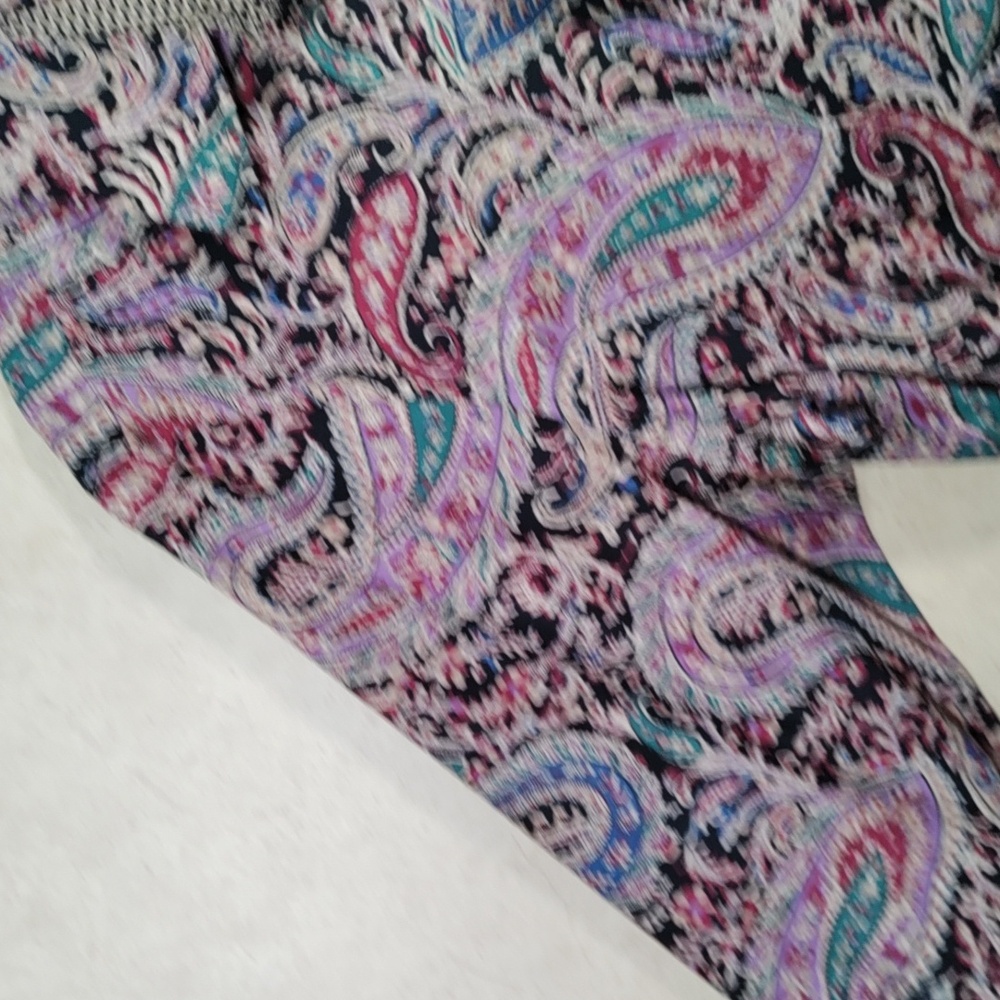 2/$10 04178 Chaps teal & purple paisley No Iron button up shirt XL NWT - Picture 6 of 13